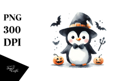 Watercolor Puppy Halloween Design, PNG Product Image 1