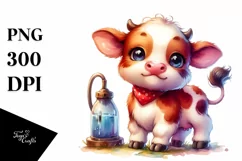 Simple Baby Cow Pumpin | Sublimation Clipart Product Image 1