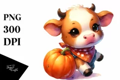 Simple Baby Cow Pumpin | Sublimation Clipart Product Image 1