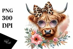 Elegant Highland Cow Animal Print | Clipart Product Image 1