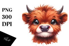 highland cow baby face, Transparent PNG Product Image 3