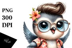 Cool Baby Hummingbird with Cool Haircut PNG Product Image 1