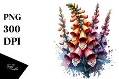 Abstract Wooden Stained Foxglove Clipart Product Image 1