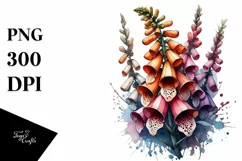 Abstract Wooden Stained Foxglove Clipart Product Image 1