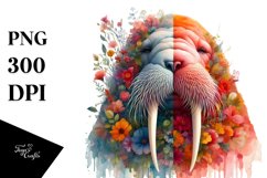 Artistic Watercolor Vibrant Walrus | Sublimation | Clipart Product Image 3