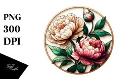 Wooden Peonies | Clipart Product Image 1