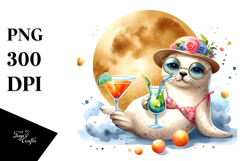 Cute Seal in Beachwear Title Product Image 1