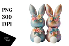 Colorful Vintage Bunnies Sitting View Title Product Image 1