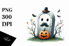 Watercolor Style Funny Halloween Clipart, Transparent PNG Product Image 1