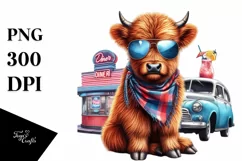 Colorful Highland Cow at 50s Diner Product Image 3