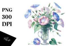 Watercolor Morning Glory | Sublimation Clipart Product Image 1