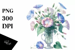 Watercolor Morning Glory | Sublimation Clipart Product Image 1