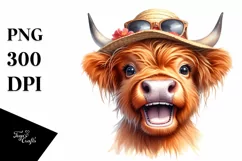 Cow Highland Cow Sun Hat Clipart Product Image 3
