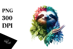 Abstract Vibrant Watercolor Sloth, 20 oz Tumbler Product Image 1