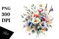 Colorful Bouquet with Sweet Pea | Sublimation | Clipart Product Image 3