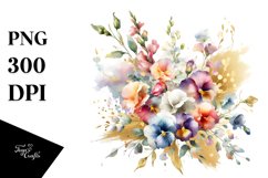 Colorful Bouquet with Sweet Pea | Sublimation | Clipart Product Image 3