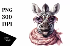 Funny Cute Zebra Silk Scarf | Sublimation Clipart Product Image 3