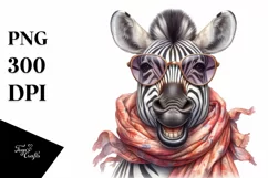 Funny Cute Zebra Silk Scarf | Sublimation Clipart Product Image 3