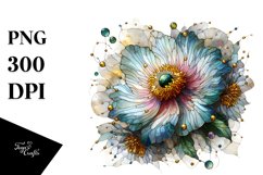 Stained Anemone Watercolor Splash | Sublimation | Clipart Product Image 1