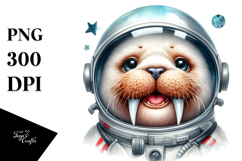 Cute Energetic Walrus PNG Product Image 1