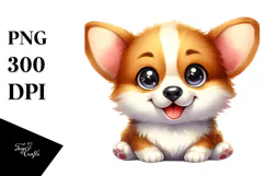 Happy Pembroke Welsh Corgi PNG Product Image 1