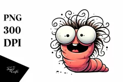 Crazy Hair Worm Baby Cartoon | Clipart Product Image 3