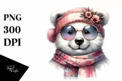 Whimsical Bear Portrait | Watercolor Clipart Product Image 1