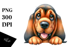 Happy Bloodhound with Big Eyes, High-Quality PNG Product Image 1
