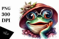 Vibrant Frog Portrait | Watercolor Clipart Product Image 3
