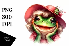 Vibrant Frog Portrait | Watercolor Clipart Product Image 1