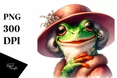 Vibrant Frog Portrait | Watercolor Clipart Product Image 1