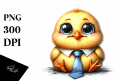 Funny Baby Chick with Tie | Sublimation | Clipart Product Image 1