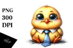 Funny Baby Chick with Tie | Sublimation | Clipart Product Image 1