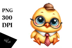 Funny Baby Chick with Tie | Sublimation | Clipart Product Image 1