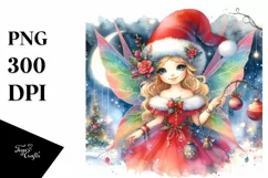Fairy Christmas Watercolor | Clipart Product Image 1