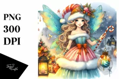 Fairy Christmas Watercolor | Clipart Product Image 1