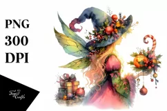 Vibrant Drawing of Christmas Fairy Product Image 3