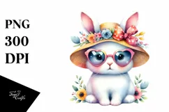 Colorful Cute Rabbit Sun es and Sun Hat Clipart Product Image 3