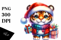 Dressed for Winter Baby Tiger PNG Product Image 1