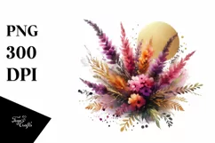 Watercolor Abstract Vibrant Bouquet Gold Foil with Heather Product Image 3