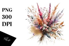 Watercolor Abstract Vibrant Bouquet Gold Foil with Heather Product Image 1