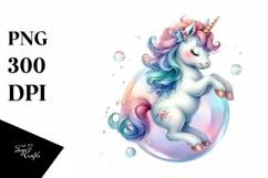 Colorful Pastel Baby Unicorn Twirling | Clipart Product Image 3