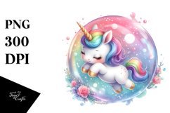 Colorful Pastel Baby Unicorn Twirling | Clipart Product Image 1