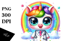 Goofy Baby Unicorn in Lab Coat Product Image 1
