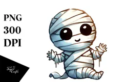 Washed Watercolor Funny Mummy PNG Product Image 1