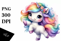 Cute Baby Unicorn Clipart Product Image 1
