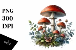 mushroom watercolor splash PNG Product Image 1