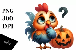 Funny Rooster in Halloween | Sublimation | Clipart Product Image 1