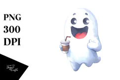 Funny Very Simple Ghost Digital Painting PNG Product Image 1