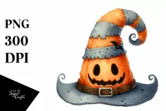 Funny Watercolor Halloween Hat PNG Product Image 3